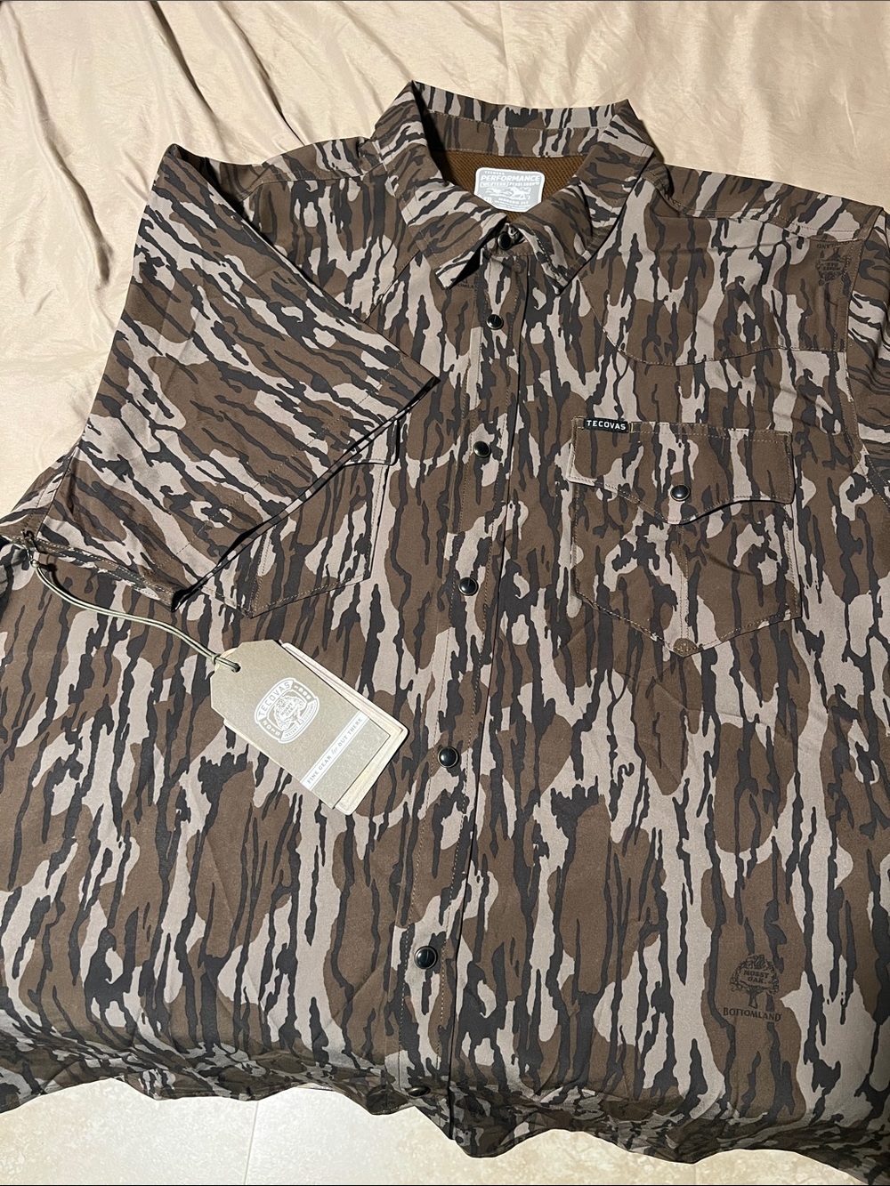 Tecovas Brown & Tan Camo Short-Sleeve Pearl Snap Shirt